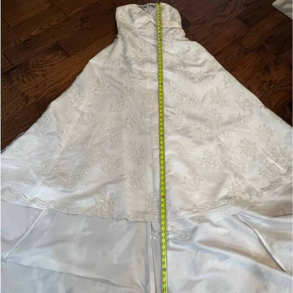 David’s Bridal Wedding Dress Size 18W Solid Ivory Lace Beaded Strapless 9T9211 - Picture 15 of 16